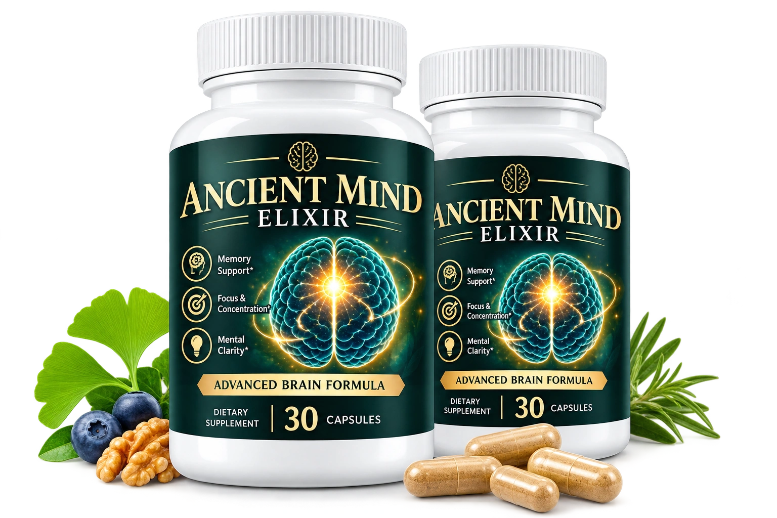 AncientMind Elixir Natural Brain Health and Cognitive Support Supplement